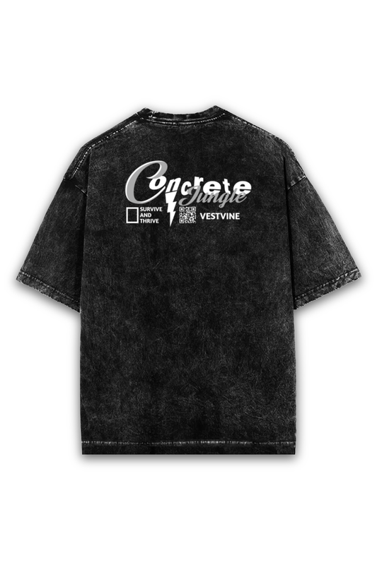 CONCRETE JUNGLE ACID WASH OVERSIZED T-SHIRT
