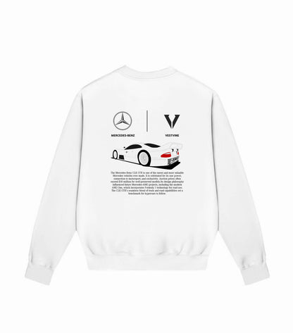 VESTVINE MERCEDES - BENZ CLK GTR WHITE EDITION OVERSIZED SWEATSHIRT