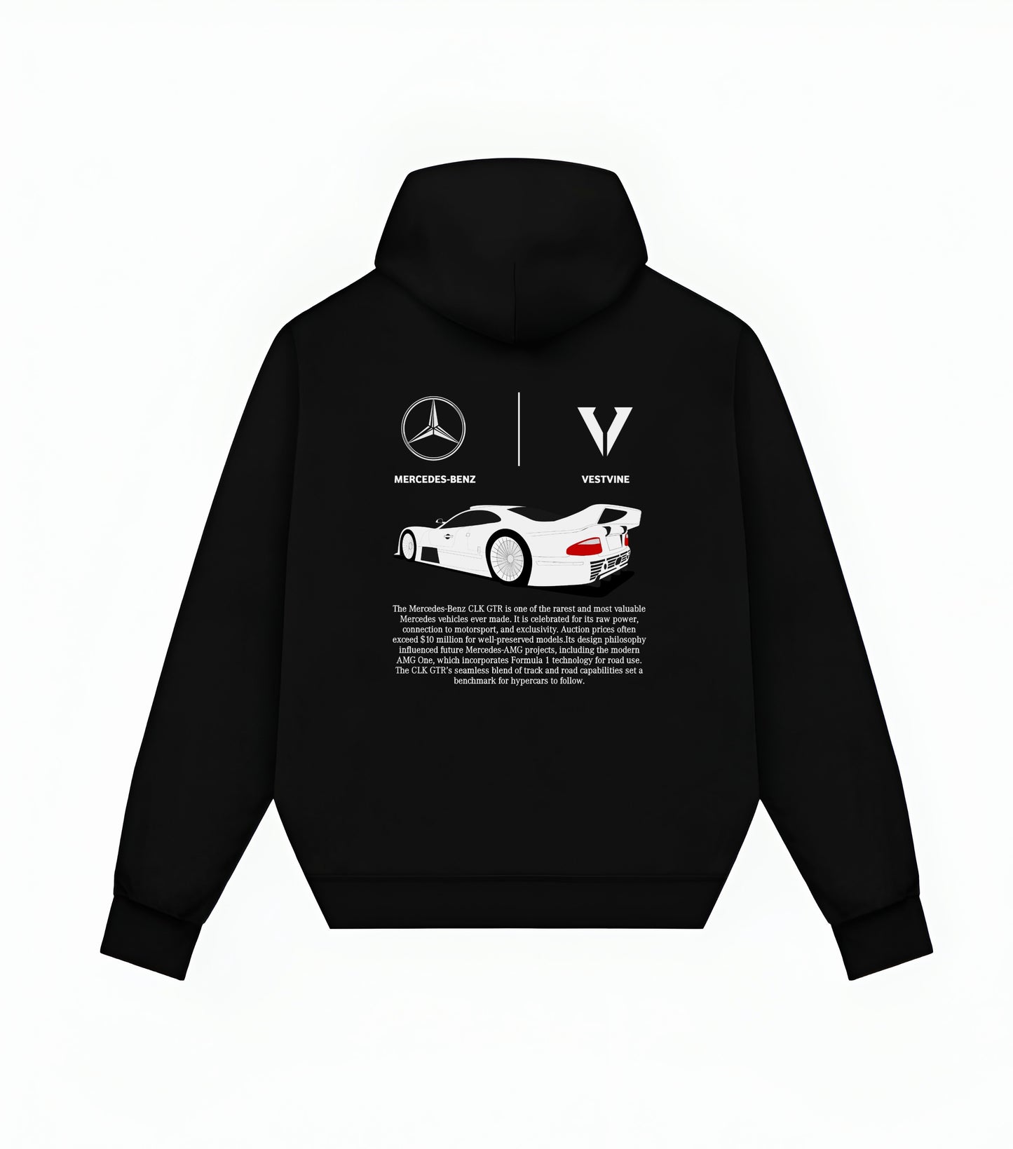 VESTVINE MERCEDES - BENZ CLK GTR EDITION BLACK OVERSIZED HOODIE